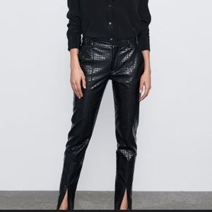 Zara leather split hem pants (NEVER WORN)